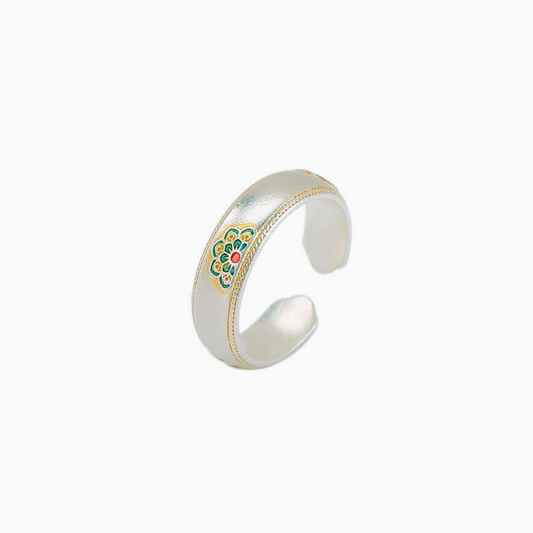 Lotus enamel ring